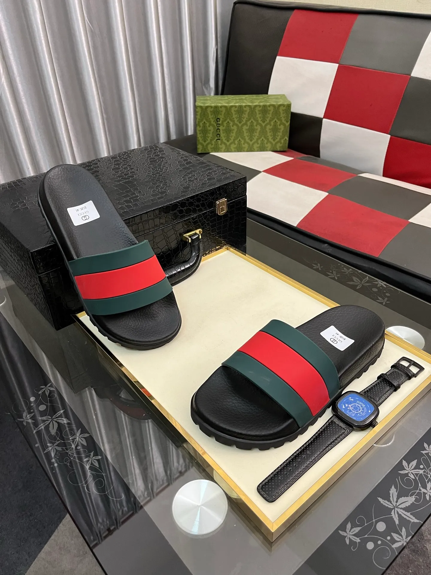 Men's men's shoes💰260⌚️⌚️ＧＵＣＣＩ.Gucci.Official website 1:1 popular slippers hot sale! Original original material 🩴 SIZE: 38-46 (45.46 non-refundable)